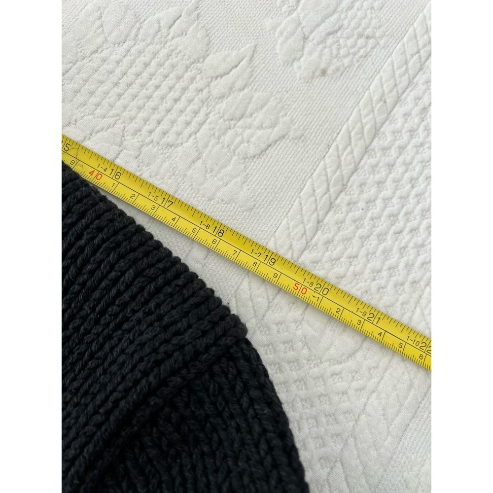 Vintage Polo Ralph Lauren Wool Blend Sweater Suede Elbows Chunky Knit Black XXL - Picture 8 of 10
